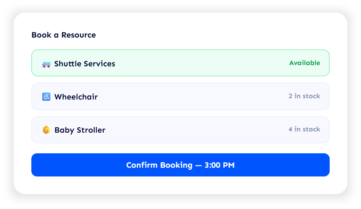 Effortless booking for shared resources